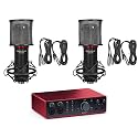 Audiosavings Bundle: Focusrite SCARLETT 16I16 4G 4th Gen 24-bit 192 kHz Audio Recording Interface Bundle with (2) Rockville RCM SR Studio/Recording Condenser Microphone (3 Items)
