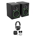 Audiosavings Bundle: Pair of Mackie CR3.5BT 3.5" Powered Studio Monitors with Tone Control/Bluetooth Bundle with Rockville PRO-M50 Studio Headphones (2 Items)