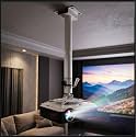 Audiovan Round Shape Universal Projector Ceiling Mount with Single Bolt Ball Head Tilt Adjustment Projector Ceiling Mount Bracket Extendable 2 feet