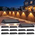 AUDLES Fence Lights Solar Powered, 12 Pack 3 Color Temp LED Solar Fence Lights Outdoor, IP65 Waterproof Landscape Step Lights for Backyard, Patio, Railing, Garden, Yard