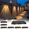 AUDLES Solar Fence Lights Outdoor, 3 Modes Warm/Neutral/Cool White Fence Lights Solar Powered for Outside, IP65 Waterproof, 60 Lumens Solar Light for Step, Pathway, Garden, Deck, Stairs - 8 Pack