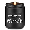 Auelife Black Sandalwood Scented Candle for Men, 7oz Soy Wax 50-Hour Burn