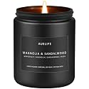 Auelife Magnolia &amp; Sandalwood Scented Candle for Men, Soy Wax 7 oz