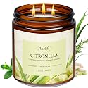 Auelife Scented Candles, 12oz Large 3-Wick Candle for Home Patio Camping &amp; Garden, Natural Soy Wax Citronella Candle for Summer Gift, Long Lasting for Indoor Home Scented, 50+ Hour Burn