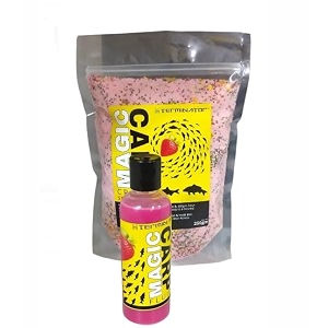 auf hterminator magic carp crumb 250gm and magic carp fluid 100ml fish bait combo strawberry combo