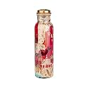 Auffbeat Copper Water Bottle 1000 ml in Rajasthan Culture Design - Meena Art Print Tamba Bottle