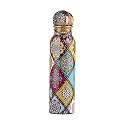 Copper Water Bottle 1000 milliliter In Multi Colour Mandala Design - Meena Art Print Tamba Bottle