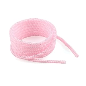 augen adult spiral cable protector 15 meters cable cord charger protector saver winder for iphone amp android charging cables earphones light pink pack of 2