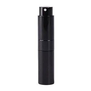 augen refillable perfume atomizer spray bottle portable mini pocket travel perfume refill bottle dispenser glass amp aluminum with 3 types of refill pump 8ml black
