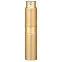 AUGEN Empty Perfume Bottle Refillable Perfume Atomizer Spray Bottle, Portable Mini Pocket Travel Perfume refill bottle Dispenser Glass &amp; Aluminum with 3 Types of Refill Pump 8ml (Gold)