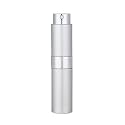 AUGEN Empty Perfume Bottle Refillable Perfume Atomizer Spray Bottle, Portable Mini Pocket Travel Perfume refill bottle Dispenser Glass &amp; Aluminum with 3 Types of Refill Pump 8ml (Silver)
