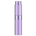 AUGEN Empty Perfume Bottle Refillable Perfume Atomizer Spray Bottle, Portable Mini Pocket Travel Perfume refill bottle Dispenser Glass &amp; Aluminum with 3 Types of Refill Pump 8ml (Purple)