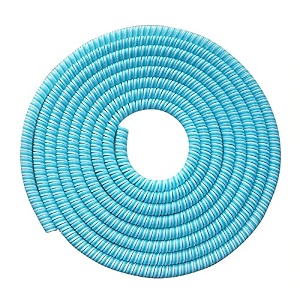 augen spiral cable protector 15 meters cable cord charger protector saver winder for iphone amp android charging cables earphones light blue pack of 2