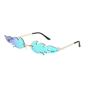 augen by visions india retro vintage fire design rimless flame abstract unisex non-polarized sunglasses uv400 protected 168