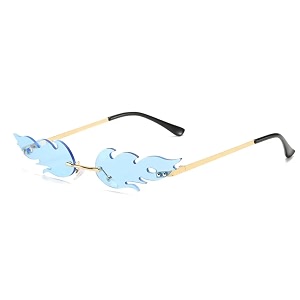 augen by visions india retro vintage fire design rimless flame abstract unisex non-polarized sunglasses uv400 protected 168