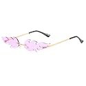 AUGEN By Visions India Retro Vintage Fire Design Rimless Flame Abstract Unisex Non-Polarized Sunglasses Uv400 Protected (168)