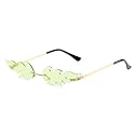 AUGEN By Visions India Retro Vintage Fire Design Rimless Flame Abstract Unisex Non-Polarized Sunglasses Uv400 Protected (168)