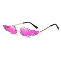 AUGEN By Visions India Retro Vintage Fire Design Rimless Flame Abstract Unisex Non-Polarized Sunglasses Uv400 Protected (168)