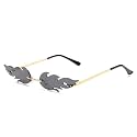 AUGEN By Visions India Retro Vintage Fire Design Rimless Flame Abstract Unisex Non-Polarized Sunglasses Uv400 Protected (168)