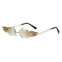 AUGEN By Visions India Retro Vintage Fire Design Rimless Flame Abstract Unisex Non-Polarized Sunglasses Uv400 Protected (168)