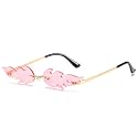 AUGEN By Visions India Retro Vintage Fire Design Rimless Flame Abstract Unisex Non-Polarized Sunglasses Uv400 Protected (168)