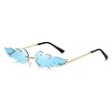 AUGEN By Visions India Retro Vintage Fire Design Rimless Flame Abstract Unisex Non-Polarized Sunglasses Uv400 Protected (168)