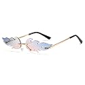 AUGEN By Visions India Retro Vintage Fire Design Rimless Flame Abstract Unisex Non-Polarized Sunglasses Uv400 Protected (168)
