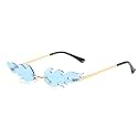 AUGEN By Visions India Retro Vintage Fire Design Rimless Flame Abstract Unisex Non-Polarized Sunglasses Uv400 Protected (168)