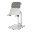AUGEN by VisionsIndia Desktop Cell Phone Stand Foldable Tablet Stand, Aluminum Stand Holder for Mobile Phone and Tablet (G58, Silver)