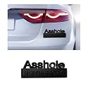 Augeny Asshole Edition Emblem Car Decal, 3D Metal Auto Front Hood Letter Badge with Strong Adhesive, Universal Fender Badge Decal Sticker, Vehicle Exterior Decor Accessories (Black)
