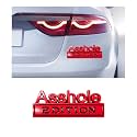 Augeny Asshole Edition Emblem Car Decal, 3D Metal Auto Front Hood Letter Badge with Strong Adhesive, Universal Fender Badge Decal Sticker, Vehicle Exterior Decor Accessories (Red &amp; Black)