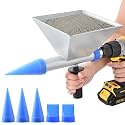 Auger Mortar Caulking Gun,All-Metal Portable Pointing Grouting Caulking Sprayer With 5 Nozzles for Walls, Bricks, Floors (Not include Electric Drill)
