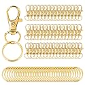 AUGSUN 100PCS Gold Swivel Clasps Lanyard Snap Hooks with Key Rings