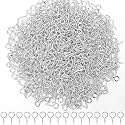 AUGSUN Eye Screws,500 Pcs Silver Screw Eye Pins 10 x 5 mm Mini Eye Hooks Screw for Crafts DIY Projects and Cork Top Bottles