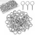 AUGSUN Eye Screws, 50PCS 1.57 Inch Screw Eyes Hooks Heavy Duty Screw Eyes Bolts Hooks Ring Screws for Wood Hanging Artwork
