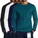 August Alley 4 Pack Men's Long Sleeve Crewneck Underscrub Tees
