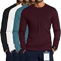 August Alley 4 Pack Men's Long Sleeve Crewneck Underscrub Tees