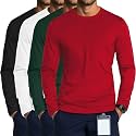 August Alley 4 Pack Men's Long Sleeve Crewneck Underscrub Tees