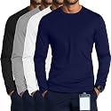 August Alley 4 Pack Men's Long Sleeve Crewneck Underscrub Tees