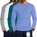August Alley 4 Pack Men's Long Sleeve Crewneck Underscrub Tees