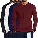 August Alley 4 Pack Men's Long Sleeve Crewneck Underscrub Tees