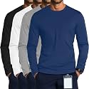 August Alley 4 Pack Men's Long Sleeve Crewneck Underscrub Tees