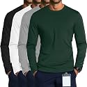 August Alley 4 Pack Men's Long Sleeve Crewneck Underscrub Tees