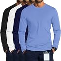 August Alley 4 Pack Men's Long Sleeve Crewneck Underscrub Tees