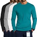 August Alley 4 Pack Men's Long Sleeve Crewneck Underscrub Tees