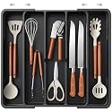 Aujen Silverware Drawer Organizer, Adjustable Utensil Cutlery Tray
