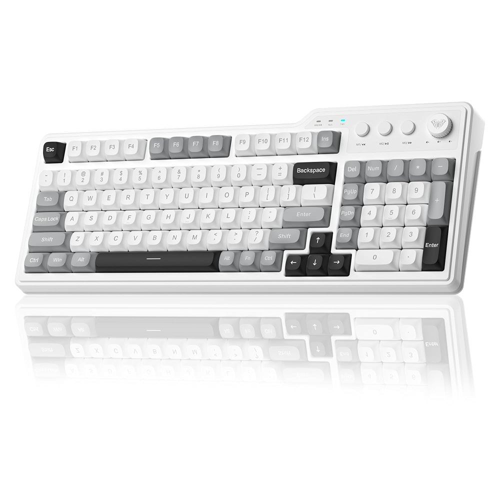Aula F3099 Wireless Gaming Computer Keyboard with Number Pad & Knob ...