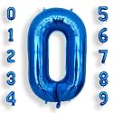 AULE 40 Inch 0 Blue Balloon Number Foil 0-9 Birthday Big Numbers