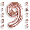 AULE 40 Inch Rose Gold 9 Balloon Number Foil 0-9 Birthday Big Numbers