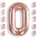 AULE 40 Inch Rose Gold 0 Balloon Number Foil 0-9 Birthday Big Numbers